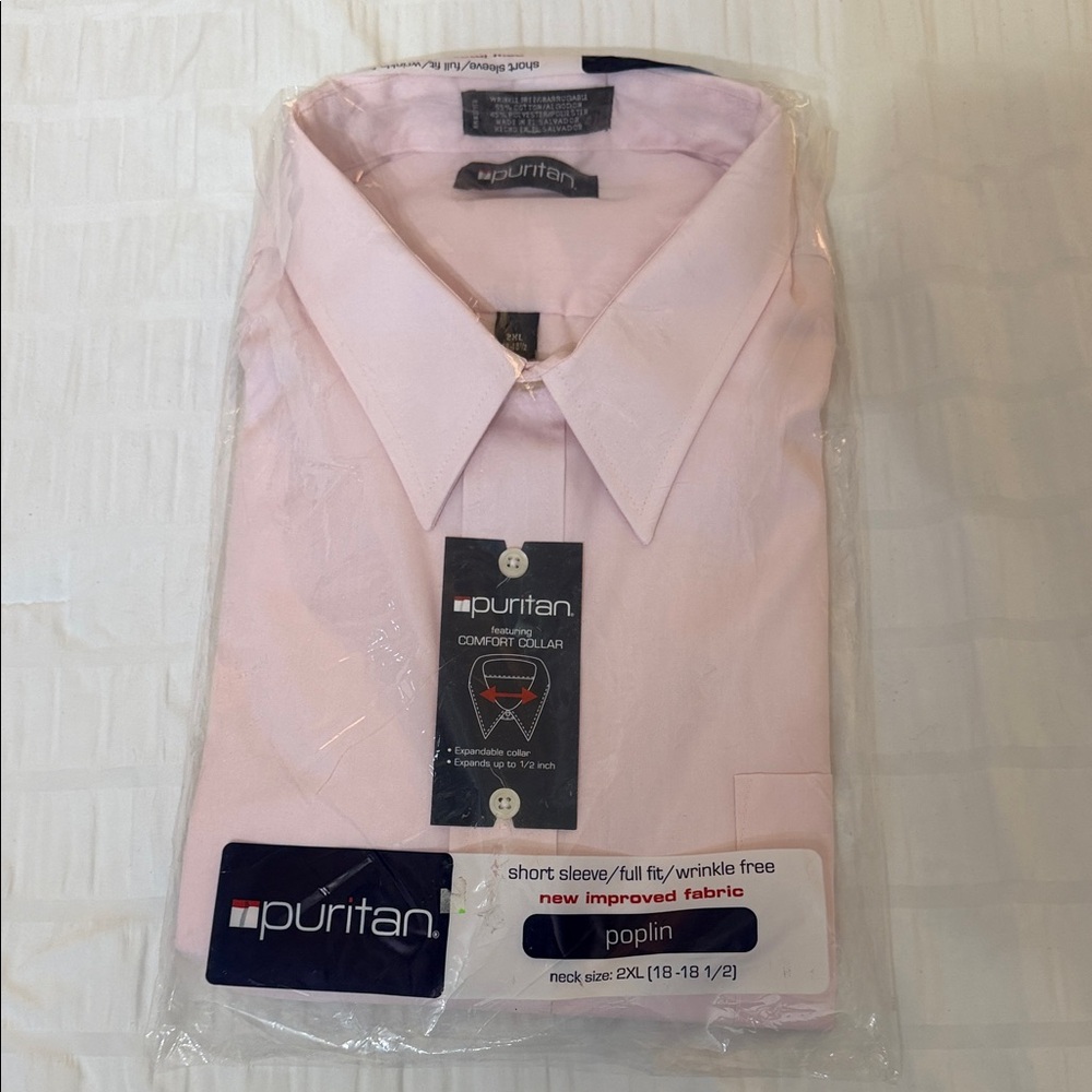 Puritan Men's Light Pink Short Sleeve Dress Shirt